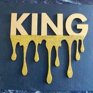 King & Queen Gold Dripping Wall Art Set
